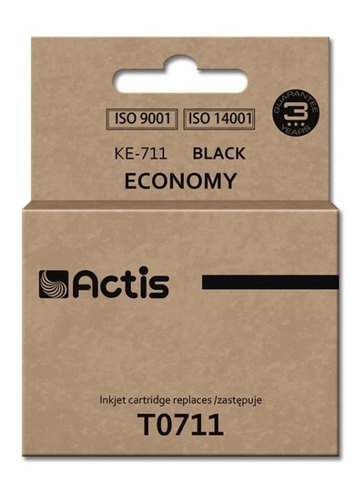 Ngjyrë për printer Actis KE-711 (zëvendësim për Epson T0711, T0891, T1001), 15 ml, e zezë