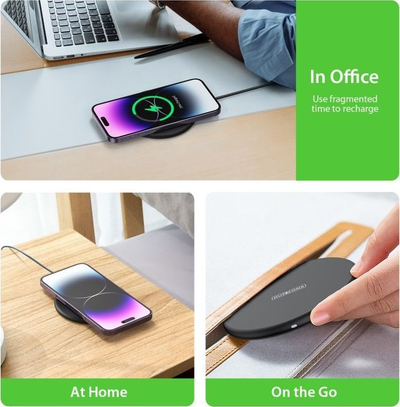 Karikues wireless Duzzona W11, 15W, për telefon, i zi