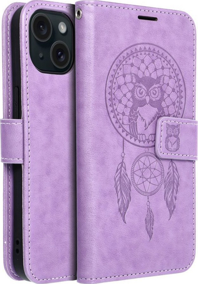 Këllëf portofol Futera Mezzo Book Dreamcatcher për iPhone 15, me magnet, lëkurë eko, lejla