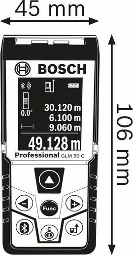 Matës distance me lazer Bosch PLR 25, 25 m, ekran digjital, blu