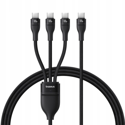 Kabllo USB C Baseus Flash Series 3, 100W, 1.5m, e zezë