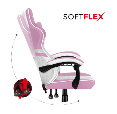 Karrige gaming Huzaro Force 4.4 Pink Mesh, ergonomike, mban deri 130 kg, rozë me të bardhë