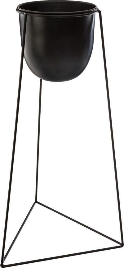 Set mbajtëse lulesh HowHomely tripod, metal, 2 copë, i zi