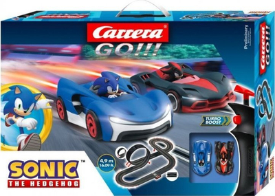 Pistë gare Carrera GO Sonic the Hedgehog, shkalla 1:43, 4.9 m, shumëngjyrëshe