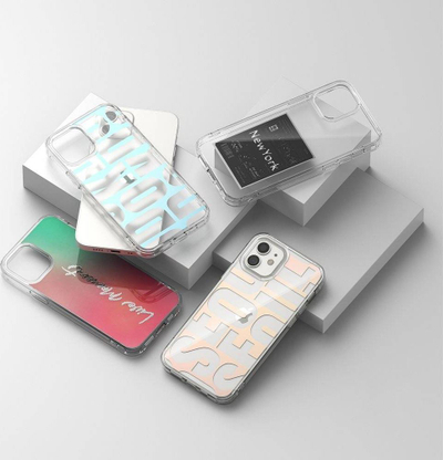 Kopertinë Ringke Fusion për iPhone 12 Mini, xhel TPU, rozë me jeshile transparente