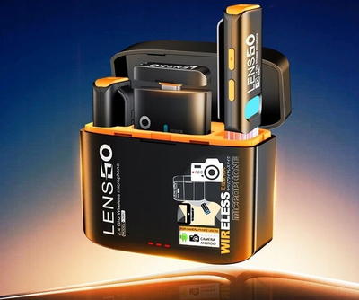 Sistem mikrofoni wireless Lensgo 528C, TRS dhe USB-C, dual, i zi