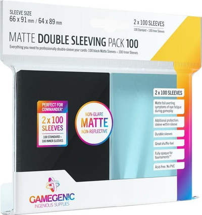 Mbrojtëse për karta të lojërave Gamegenic: Double Sleeving Pack, 66x91 mm / 64x89 mm, 200 copë