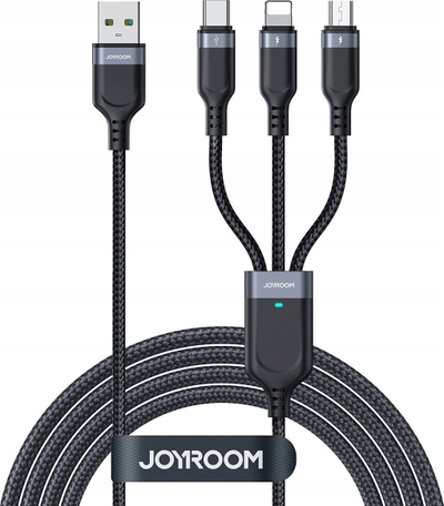 Kabllo 3 në 1 Joyroom Multi Use Series S 1T3018A18, Lightning USB C Micro USB, 1.2m, gri