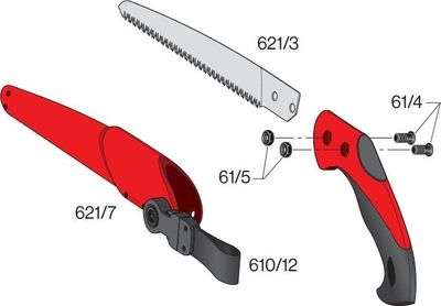 Sharrë dore Felco FELCO 621, teh i drejtë 24cm, me këllëf