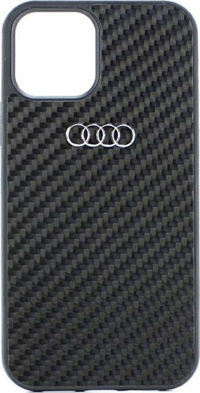 Futrollë telefoni Audi Carbon Fiber, për iPhone 12 12 Pro 6.1", hardcase, e zezë