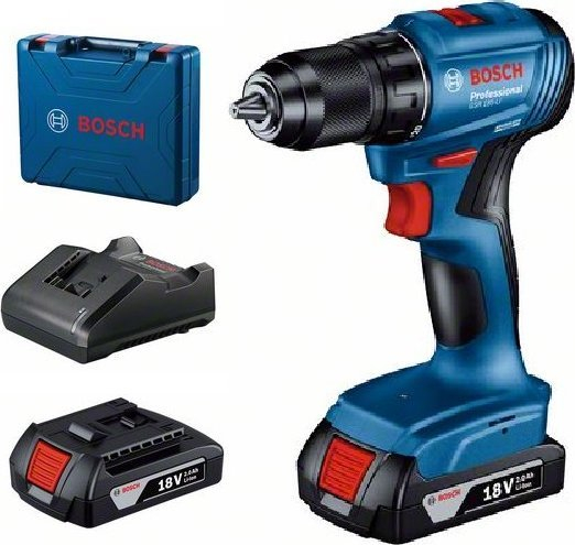 Stërvitëse kaçavidë me bateri Bosch GSR 185-Li, 18V, 2x 2Ah, blu