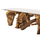 Tavolinë për kafe rrënjë teak xham 140×45×40 cm (HM9396)