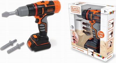 Lodër stërvitje elektrike Smoby Black+Decker, me dritë, me zëra realistë, portokalli