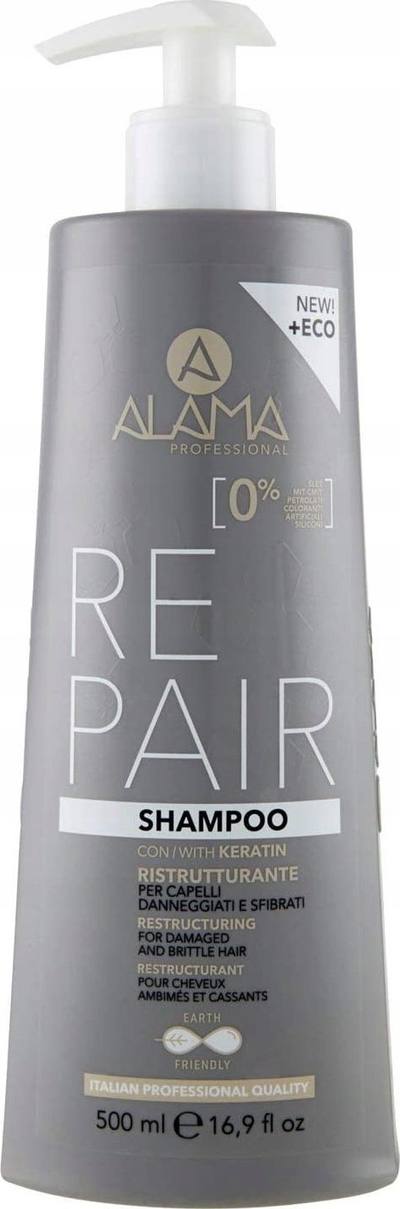 Shampo flokësh Alama Repair, me keratinë, për flokë të dëmtuara, 500 ml