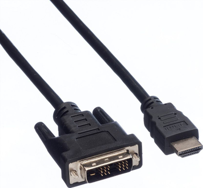 Kabllo adapter HDMI në DVI-D VALUE, 10 m, i ekranizum, i zi