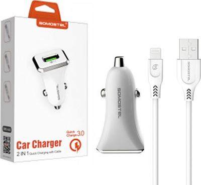 Karikues makine Somostel SC04, USB 3.1A, kabllo Lightning 1m, i bardhë