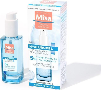 Serum për fytyrë Mixa Hyalurogel, për lëkurë të ndjeshme, që jep lagështi 30ml