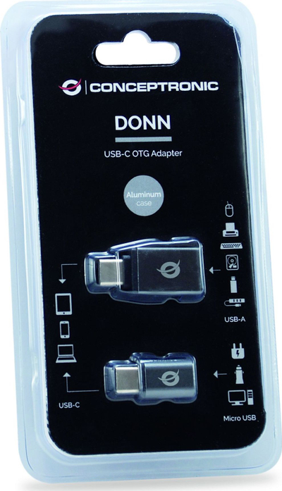 Përshtatës USB Conceptronic DONN04G, USB C në USB, OTG, gri