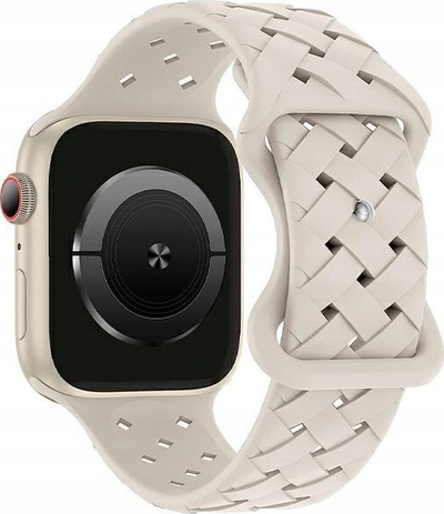 Rrip ore Beline për Apple Watch, silikon i endur, 38/40/41mm, bezhë starlight