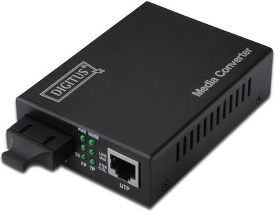 Konvertues i fibrave optike Digitus DN-82120-1, i zi