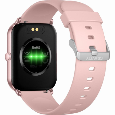 Orë e zgjuar Gravity GT36-1 Pink Gold, ekran katror, rrip silikoni rozë