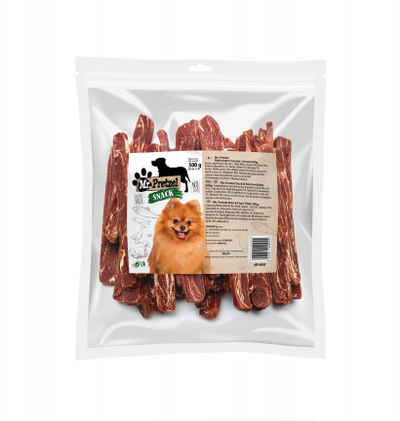 Награда за кучиња Mr. Pretzel Duck and Cod Strips, 500g, без житарки