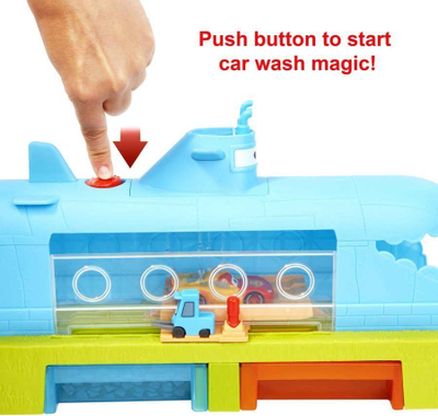 Set lojërash Mattel Disney Cars Whale Super Car Wash Color Change HGV70, me ujë, shumëngjyrësh