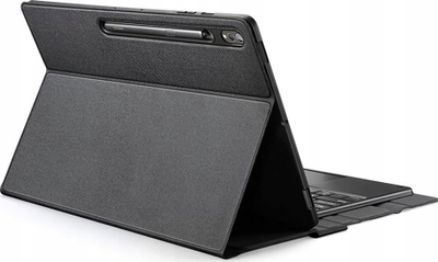 Këllëf me tastierë Dux Ducis për Galaxy Tab S10 Ultra / S9 Ultra, me touchpad, kthehet në stand, i zi