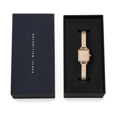 Orë për femra Daniel Wellington Quadro Mini 15x18 DW00100799, e artë rozë