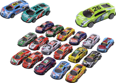 Set vetura sportive Leantoys Sport Cars Die-cast, shkallë 1:64, 20 copë, shumëngjyrëshe