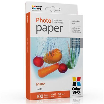 Letër foto për printime, mat COLORWAY 190g/m2, 10x15, 100 fletë
