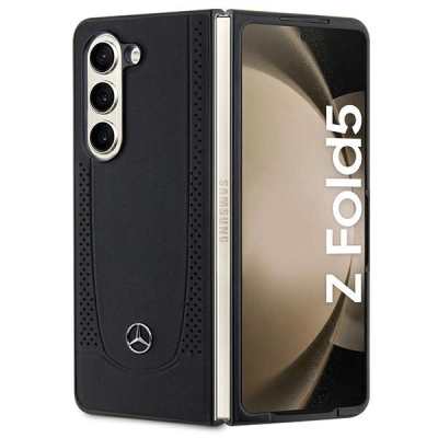 Mbrojtëse telefoni Mercedes Leather Urban për Galaxy Z Fold5, eko lëkurë, mban mirë goditjet, e zezë