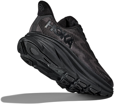 Atlete vrapimi Hoka Clifton 9 Textile për femra, amortizim i lartë, i zi