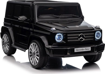 Makina elektrike për kalamaj Leantoys Mercedes G500 4x4, me bateri që karikohet, me drita, e zezë