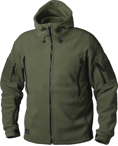 Xhaketë fleece Helikon Tex Patriot Double Fleece me kapuç, taktike, jeshile ulliri