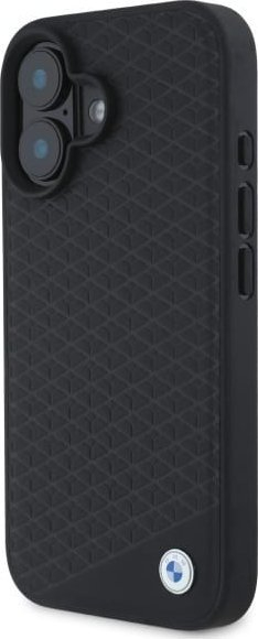 Mbulesë BMW BMHMP16S23RDDK për iPhone 16 6.1", hardcase lëkurë, MagSafe, e zezë