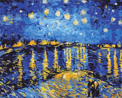 Слика по бројки Norimpex BRUSHME Starry Night Over the Rhône, 40x50cm, 1 парче, повеќебојна