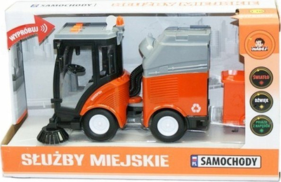 Lodër kamion pastrimi rruge Madej Municipal Services, shkalla 1:16, me dritë dhe tinguj, shumëngjyrësh