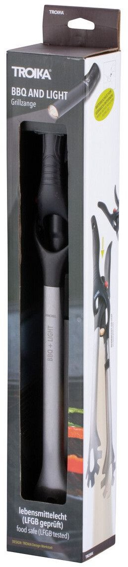 Pinca grilli BBQ Light, çelik inox, dritë LED, argjendi
