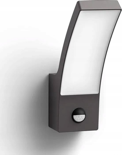 Aplikë muri e jashtme Philips Splay, LED, sensor lëvizjeje, gri antracit