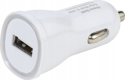Karikues makine Vivanco 36257, USB 2.1A, 12/24V, i bardhë