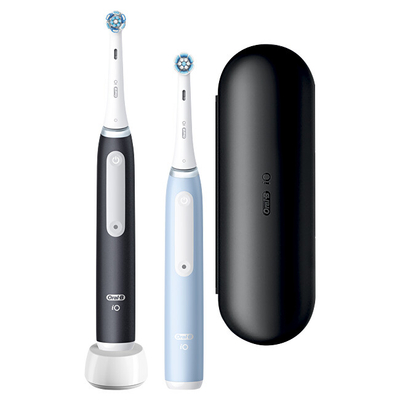 Brushë dhëmbësh elektrike Series iO 3 Duo në ngjyrat Black dhe Ice Blue, paketë me 2 copë