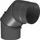 Elb rregullues për oxhak Jeremias FERRO1431160, 0–90°, Ø160 mm, i zi