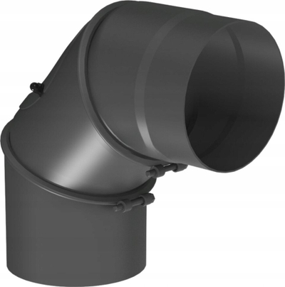 Elb rregullues për oxhak Jeremias FERRO1431160, 0–90°, Ø160 mm, i zi