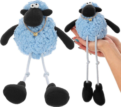 Figurinë zbukurimi Saska Gift and Decor, qengj i ulur, set 10cm dhe 25cm, pranverë Pashkë, e zezë blu