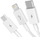 Kabllo BASEUS Superior 3në1, USB-A - USB-C/micro USB/Lightning, 1.5m, e bardhë