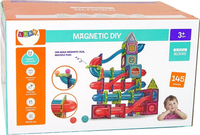 Lodër me blloqe magnetike 3D, set me 145 pjesë, shumëngjyrëshe
