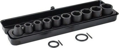 Set çelësash goditës 1/2", 10 pjesë, i zi
