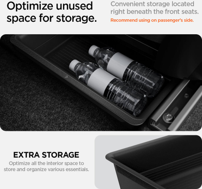 Organizues nën sedile Spigen Carbon Edition, për Tesla Model Y 2021–2023, i zi