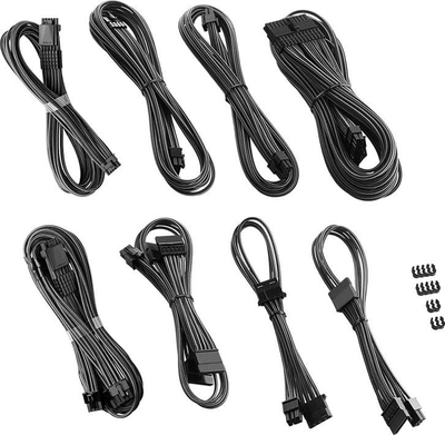 Set kabllosh modulare Cablemod PRO ModMesh RT 12VHPWR, Dual Cable Kit për ASUS Seasonic Phanteks, Carbon